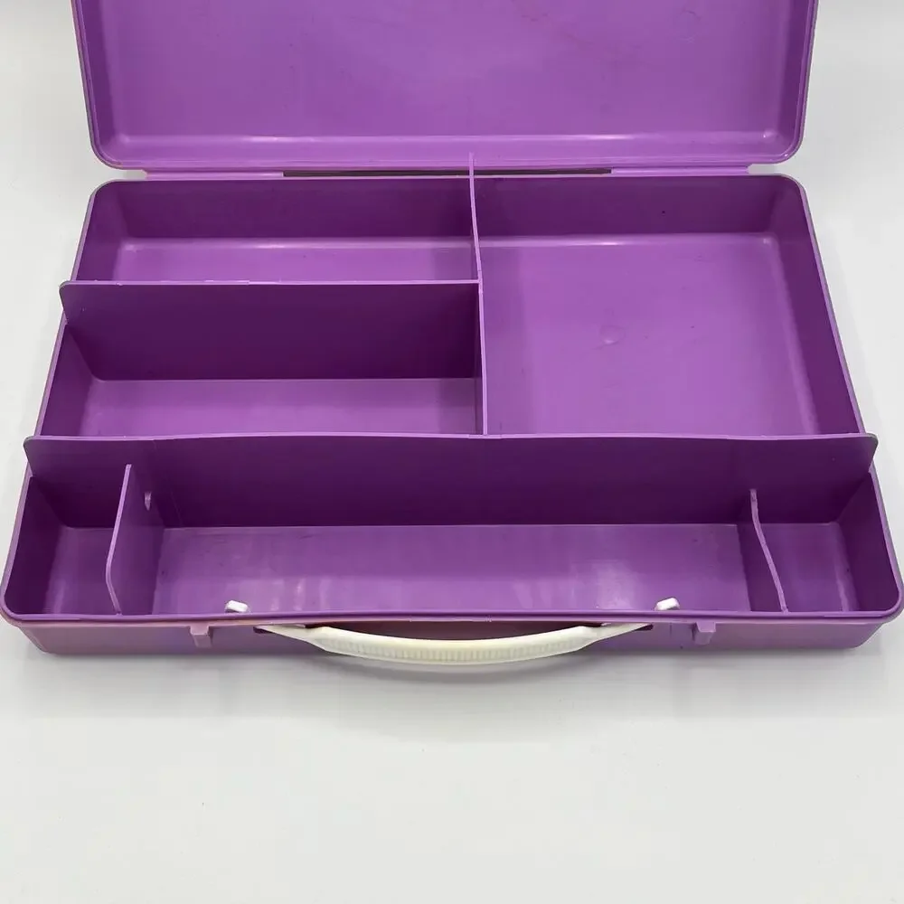 Vintage 1987 Class Case Divided Pencil School Supplies Plastic Case Made in USA